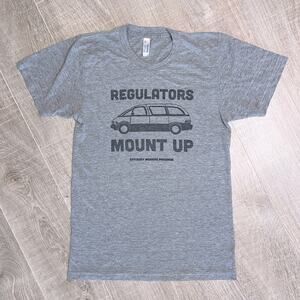 AMERICAN APPAREL Women’s Gray ‘Regulators Mount Up’ Short Sleeve Crew Neck Shirt